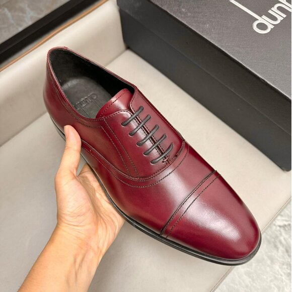 Dunhill Classic Business Pointed Leather Shoes Red main image 8